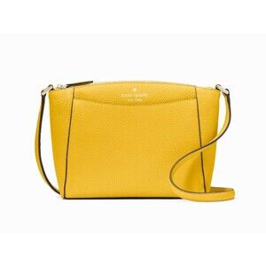 New Kate Spade Monica Pebbled Leather Crossbody Daffodil